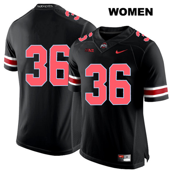 Ohio State Buckeyes Women's K'Vaughan Pope #36 Red Number Black Authentic Nike No Name College NCAA Stitched Football Jersey UO19F54DF